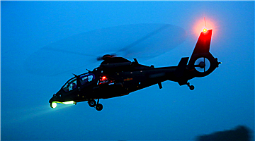 Z-19 attack helicopters' night flight