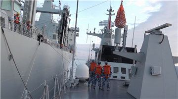 Frigate Qinhuangdao conducts maritime training