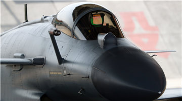 J-10 fighter jet deploys drogue parachute after landing