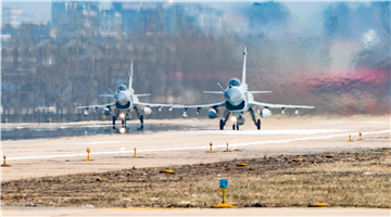 J-10 fighter jet takes off for sortie