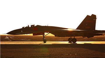 J-11 fighter jets train in desert area