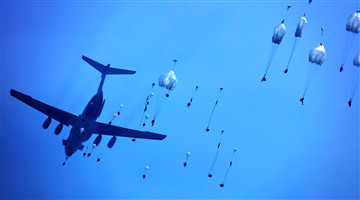 Airborne troops practice parachute skills