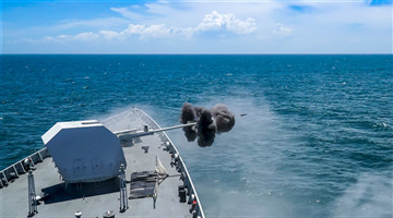 Destroyer flotilla conducts real combat training in South China Sea