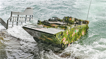 Amphibious IFVs practice maritime driving skills