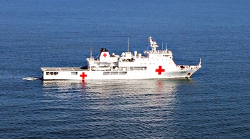 Medical ship in maritime training