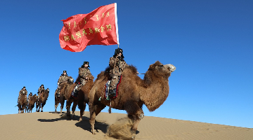 Civil platoon patrols border region on camels