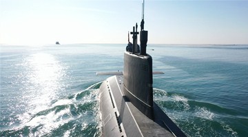 Submarine flotilla in combat training