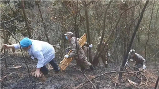 Military rescue forces rush to plane crash site
