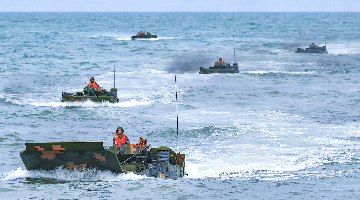 Army landing craft conducts ferrying and assault wave formation training