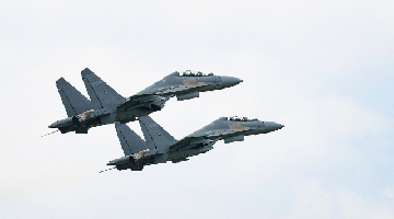 Fighter jets take off in formation for flight training