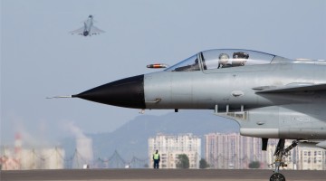 Fighter jets take off in flight training