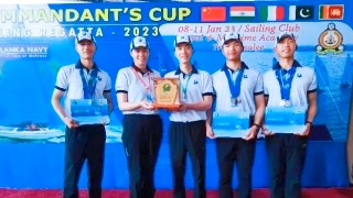 PLA naval yachting team achieves good results in Commandant's Cup Sailing Regatta 2023 in Sri Lankan