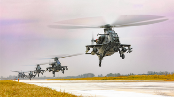 Attack helicopters take off for round-the-clock flight training