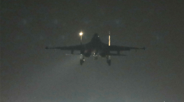 Fighter jet practices after mid-night